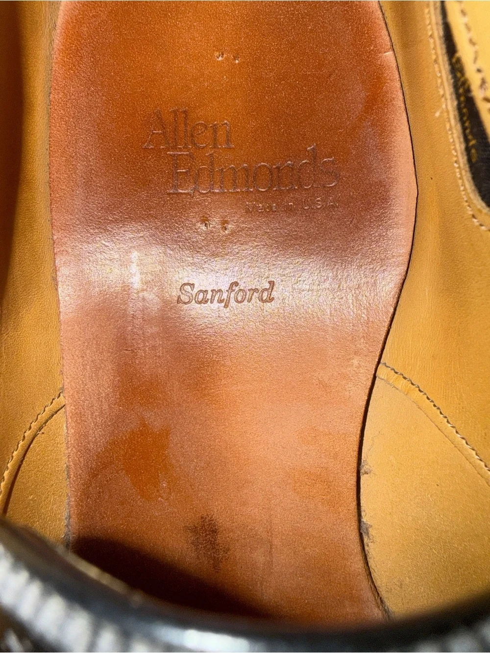 Allen Edmonds Sanford Black Cap Toe Brogue Derby 10.5E 5707 Made in USA Excellen
